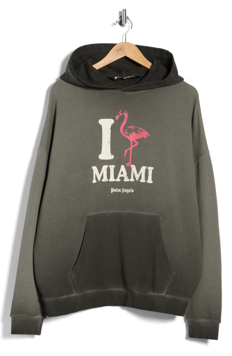 Palm Angels Cotton Graphic Hoodie, Main, color, Black/Fuchsia