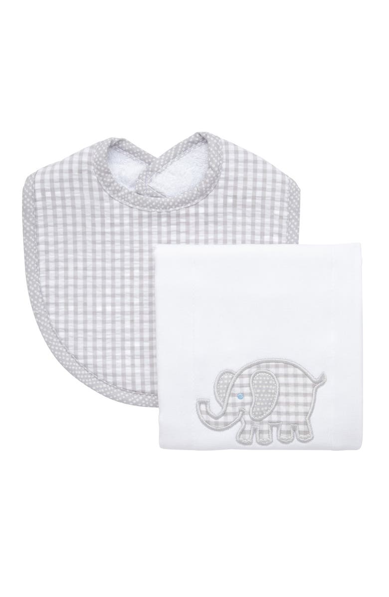 3 Marthas Playful Pals Basic Bib & Burp Boxed Set, Main, color, Gray Elephant