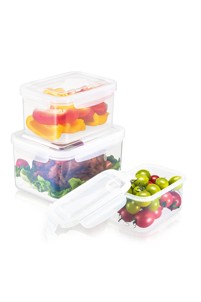 Set of 3 Round Nesting Food Storage Containers, Alternate, color, NO COLOR