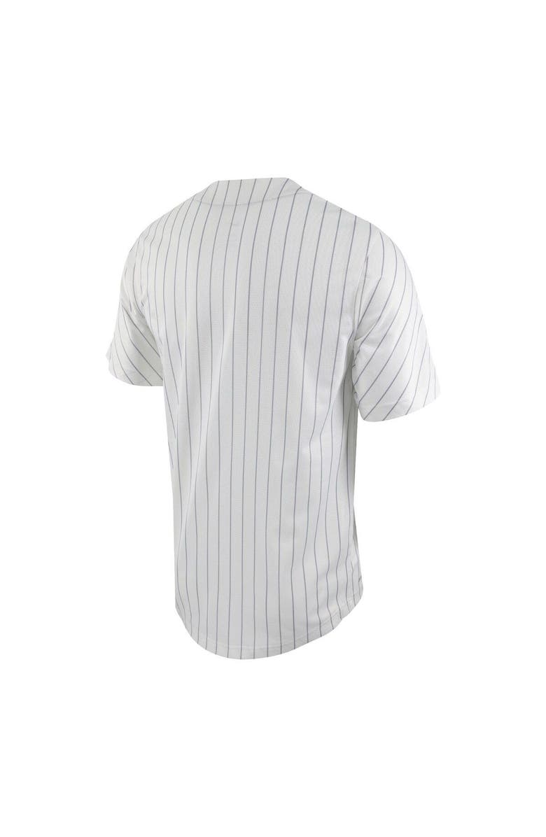 Nike Men's Nike White/Silver Oregon Ducks Pinstripe Replica Full-Button Baseball Jersey, Alternate, color, 