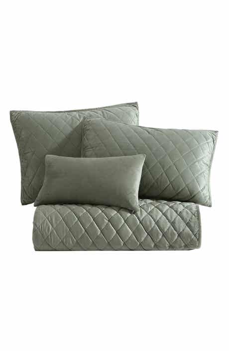 Laura Ashley Solid Diamond Quilt Set