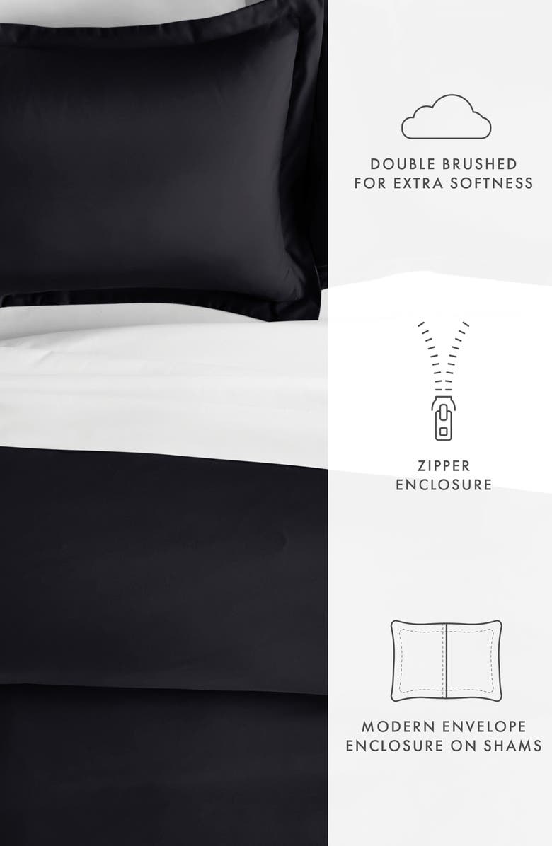 HOMESPUN IENJOY HOME Premium Ultra Soft 3-Piece Duvet Cover Set, Alternate, color, Black
