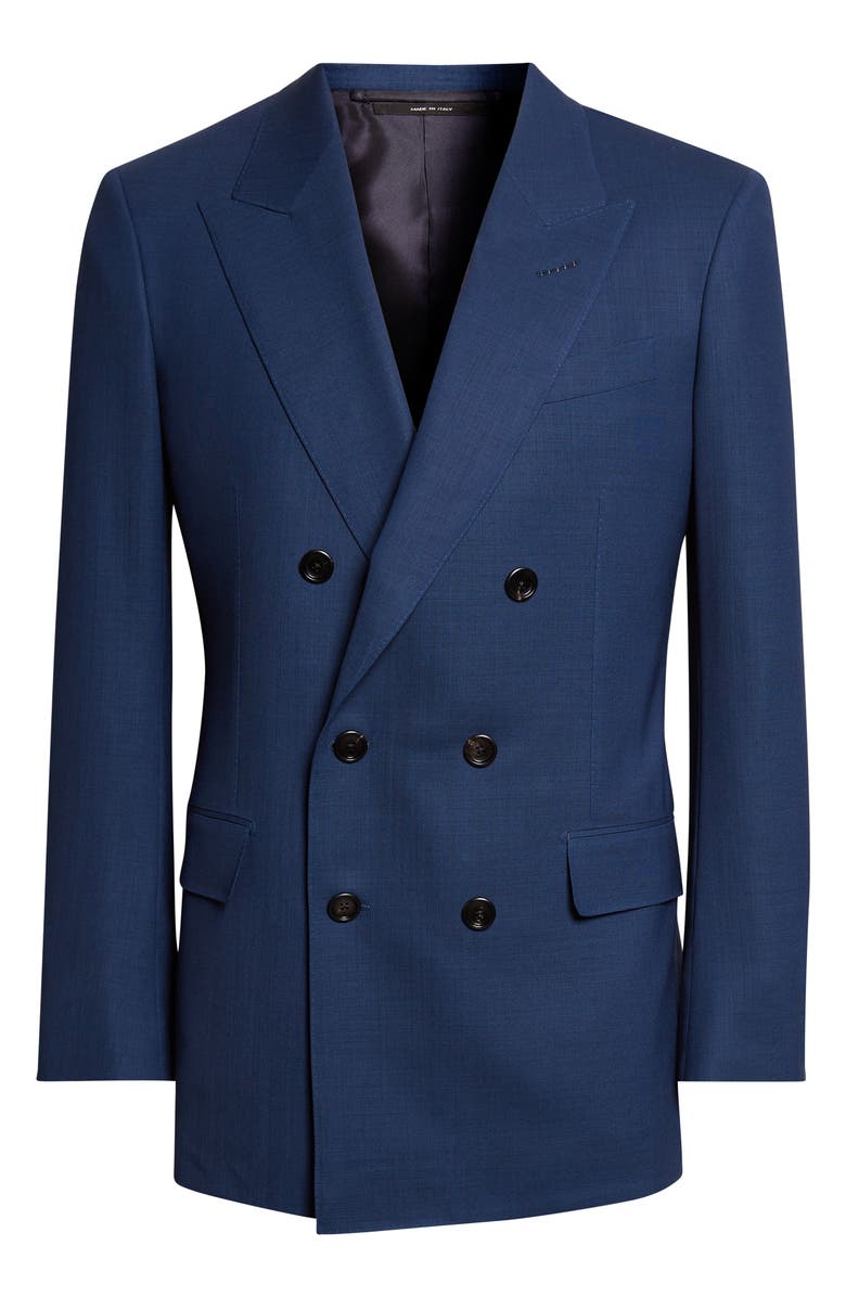 TOM FORD Multiplies Double Breasted Wool Blazer, Main, color, Prussian Blue