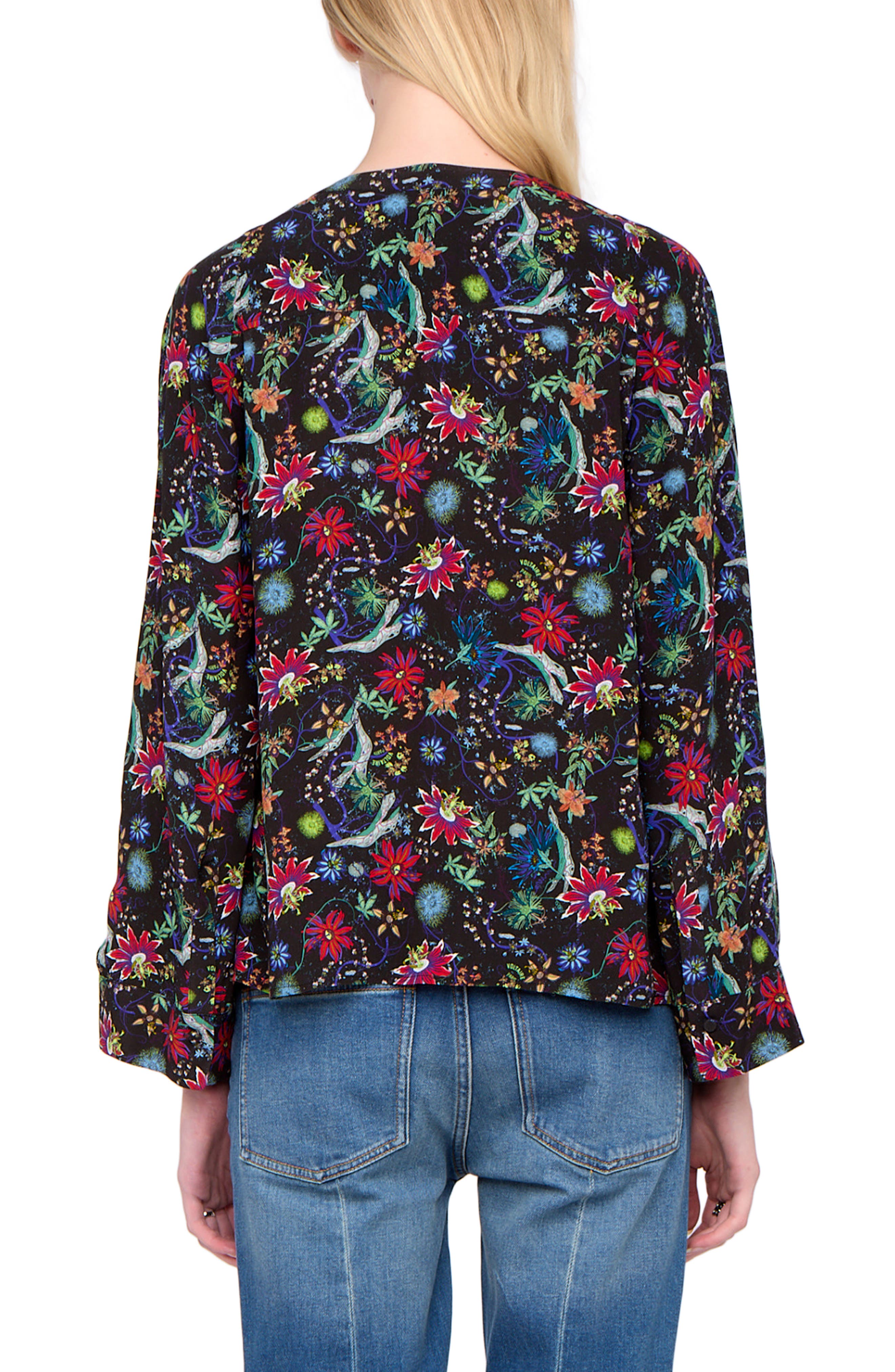 Torny Virgin Garden Print Split Neck Top - image 2