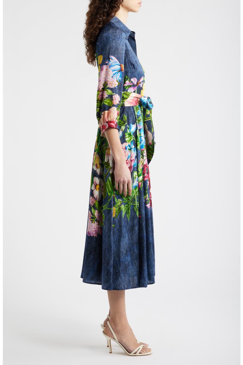 The Johanna Floral & Denim Print Dress, Alternate, color, DENIM GARDEN PRINT