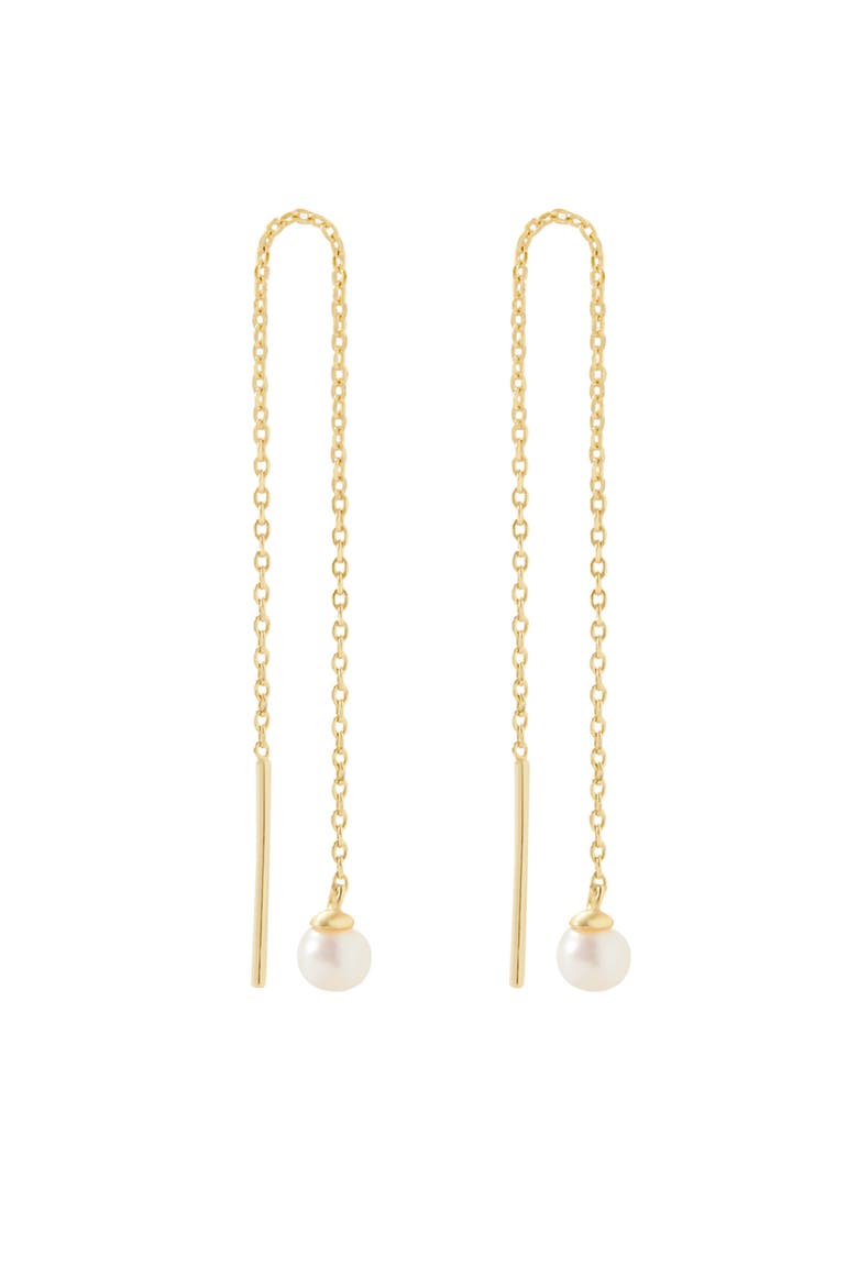 Pearl Threader Earrings - Abrielle, Main, color, Gold