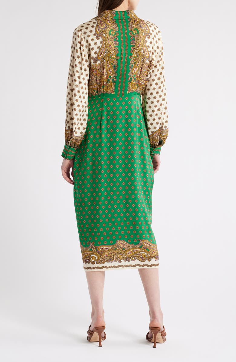 Elie Tahari The Vero Paisley Print Long Sleeve Dress, Alternate, color, Jewel Paisley Print