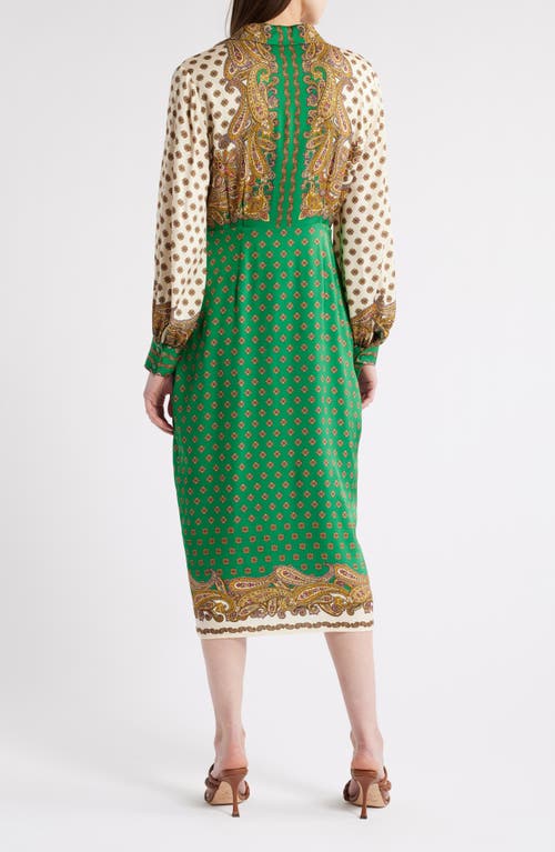Elie Tahari The Vero Paisley-print Faux Wrap Midi Dress In Jewel Paisley Print
