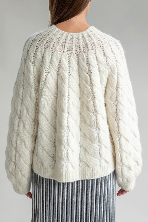 Sskein Tomo Mix Cable Handknit In Ivory