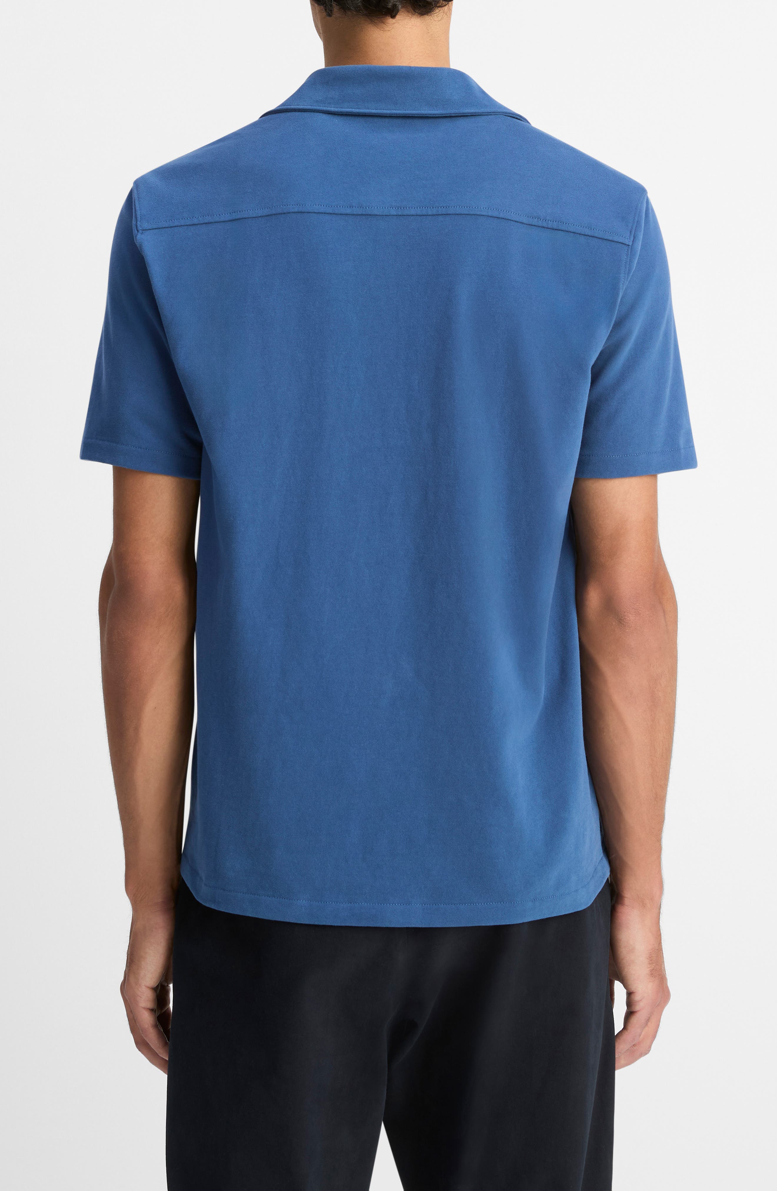 Sueded Jersey Short Sleeve Button-Up Shirt - image 2