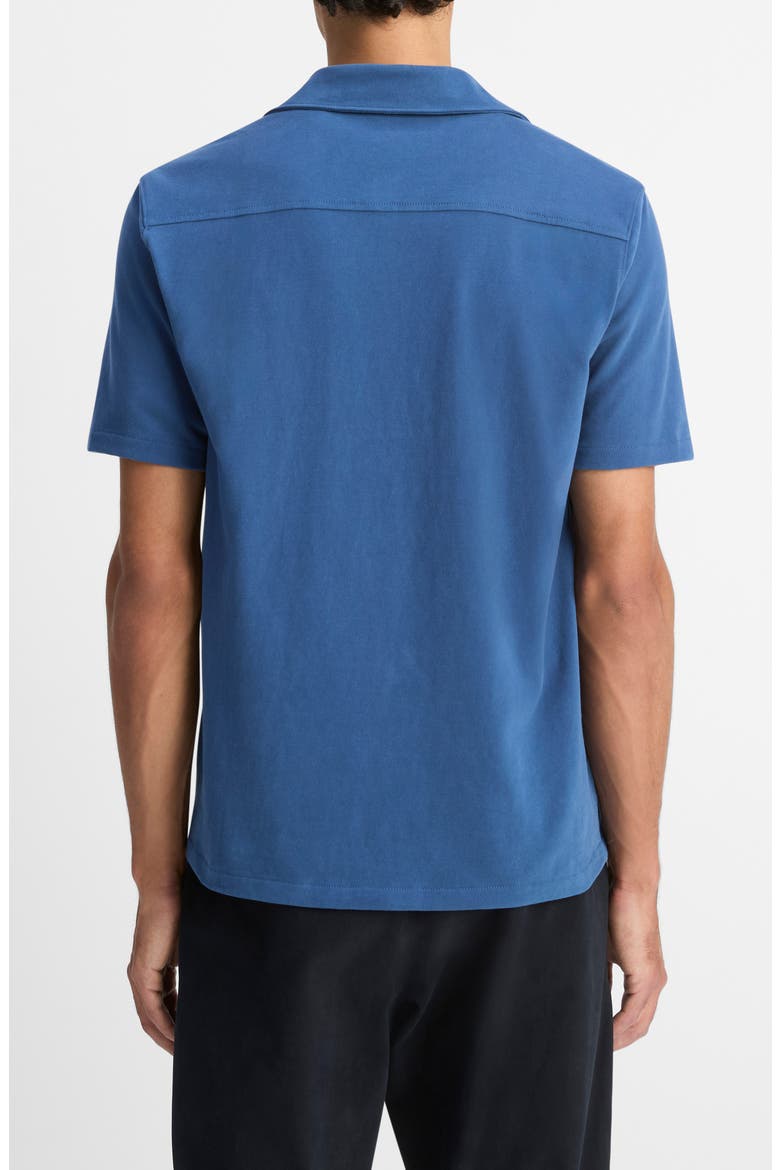Sueded Jersey Short Sleeve Button-Up Shirt, Alternate, color, HIGH TIDE