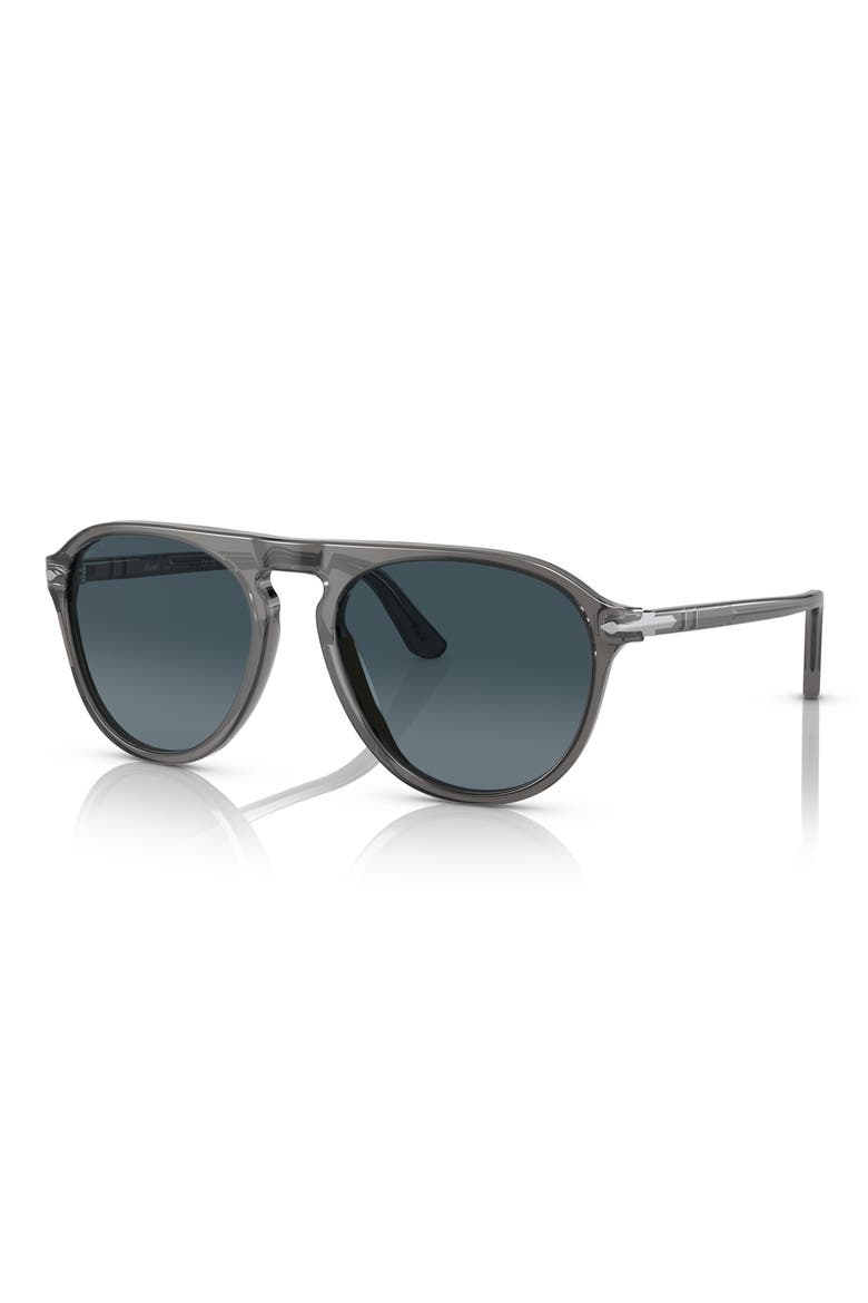 55mm Gradient Polarized Pilot Sunglasses, Alternate, color, TRANSPARENT GREY