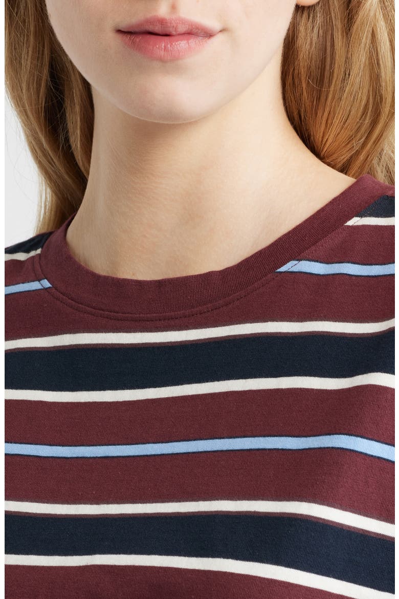 Kelly Stripe Boxy Cotton T-Shirt, Alternate, color, BURGUNDY MULTI