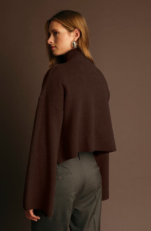 Deluc Chuck Crop Funnel Neck Sweater In Brown
