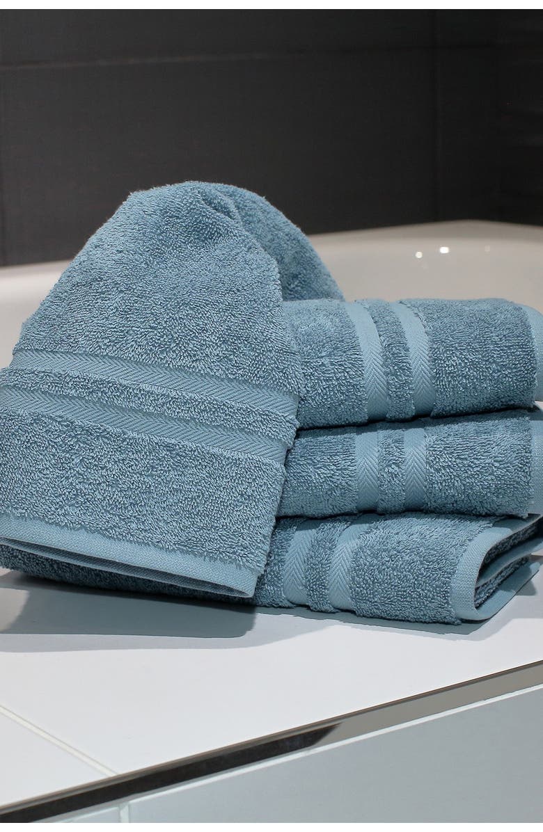 Linum Home Textiles Denzi Hand Towels - Set of 4 - Denzi Blue, Alternate, color, Denzi Blue