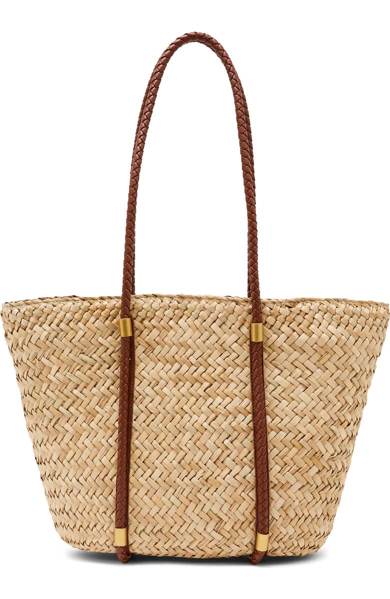 Reiss Rubina Raffia Effect Braided-Strap Tote, Alternate, color, Natural