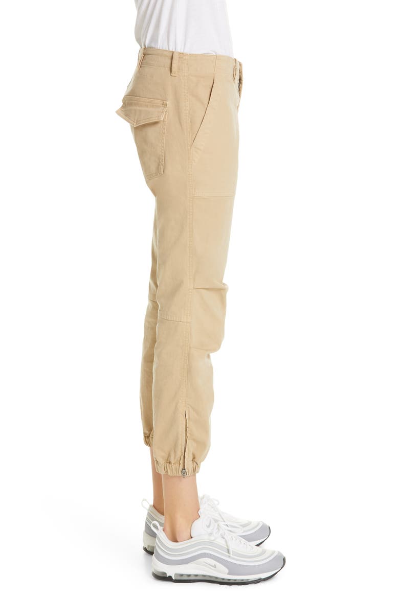 Stretch Cotton Twill Crop Military Pants, Alternate, color, DESERT SAND
