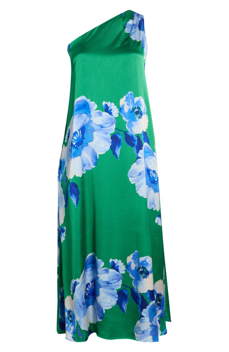 SUGARLIPS Glena Floral One Shoulder Maxi Dress, Main, color, Green-Blues