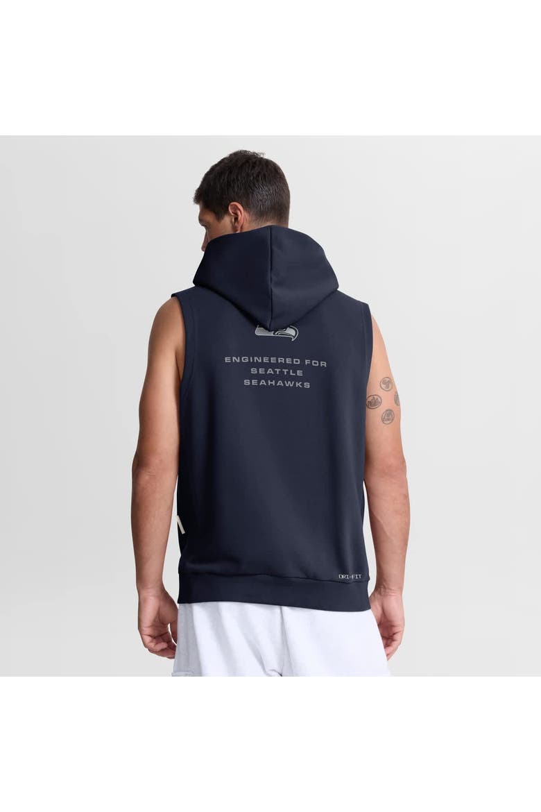 Men's Nike College Navy Seattle Seahawks Sideline Standard Issue Dri-FIT Sleeveless Hoodie, Alternate, color, College Navy