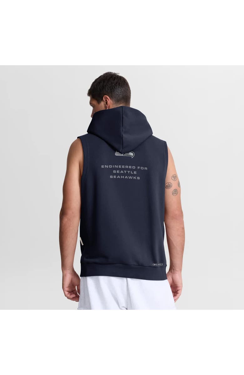 Nike Men's Nike College Navy Seattle Seahawks Sideline Standard Issue Dri-FIT Sleeveless Hoodie, Alternate, color, College Navy