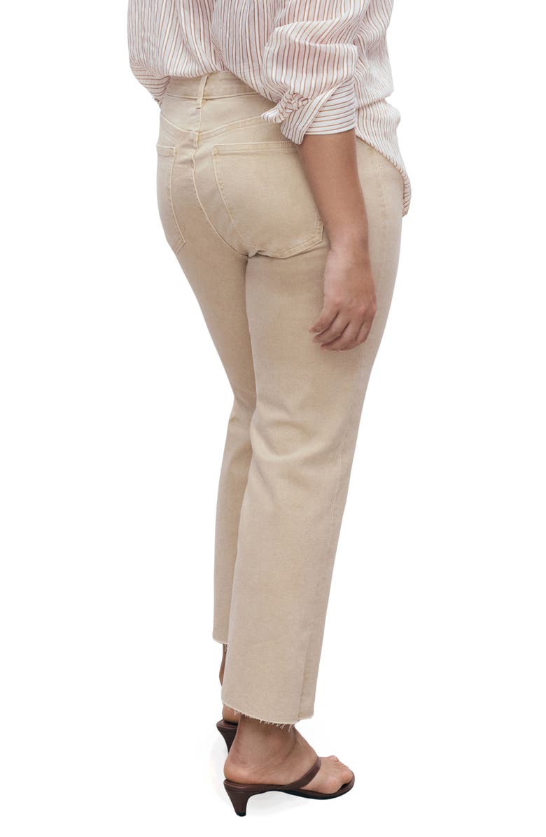 MANGO Sienna Raw Hem Crop Flare Jeans, Alternate, color, Sand