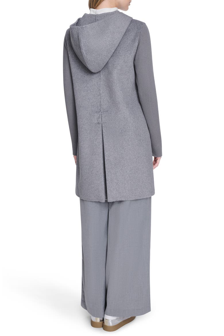 Double Face Wool Blend Hooded Coat, Alternate, color, GREY