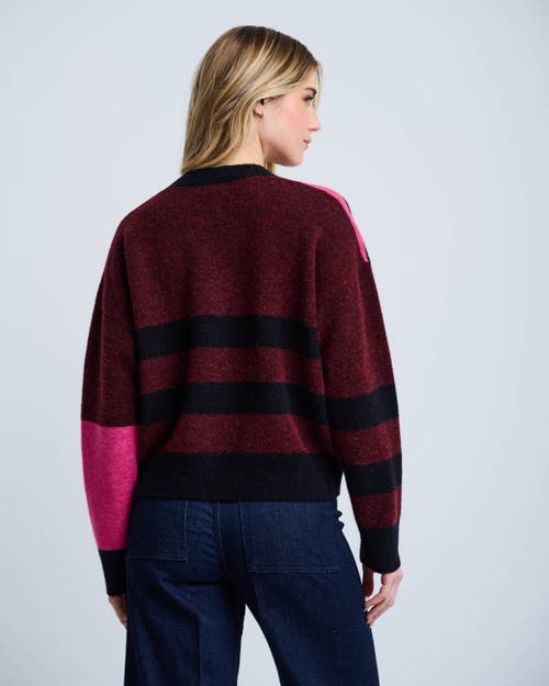 Lisa Todd The Graduate Striped Cardigan In Burgundy