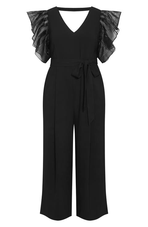 Tiana Organza Sleeve Wide Leg Jumpsuit