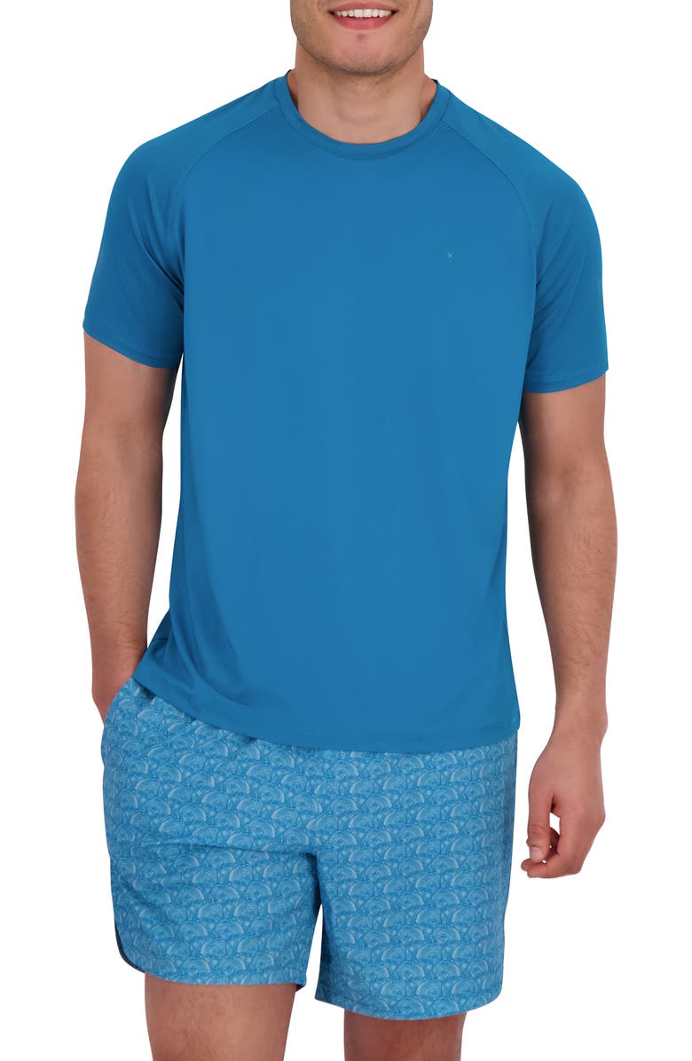 Spyder Short Sleeve Tech Waffle Rashguard, Main, color, Swell