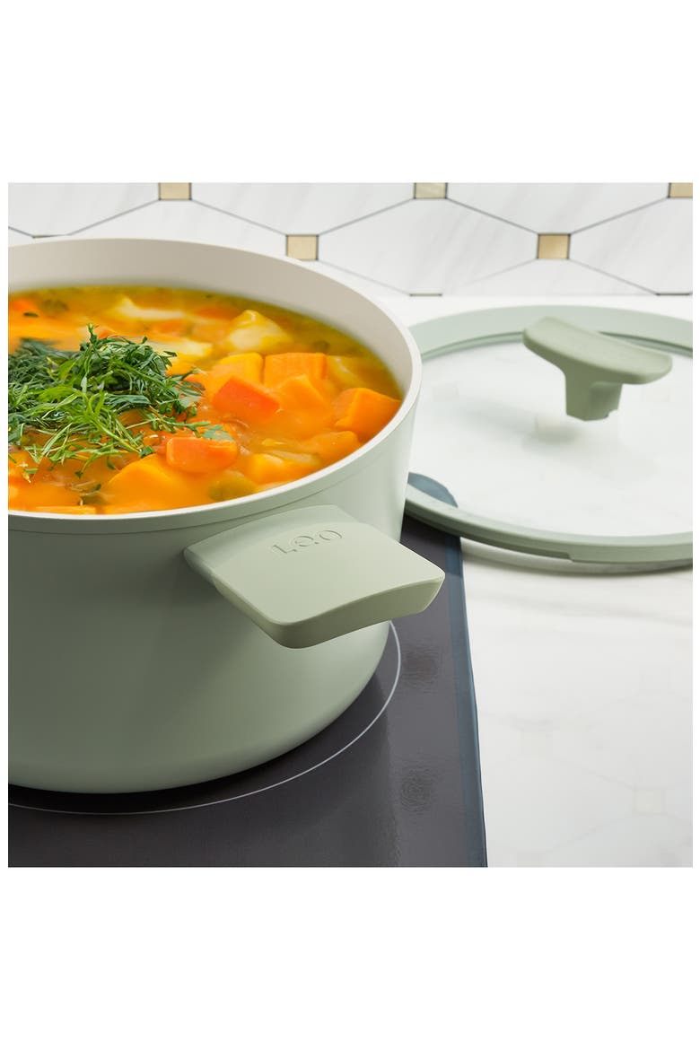Leo Balance 5.8-Quart Nonstick Covered Stockpot, Alternate, color, SAGE