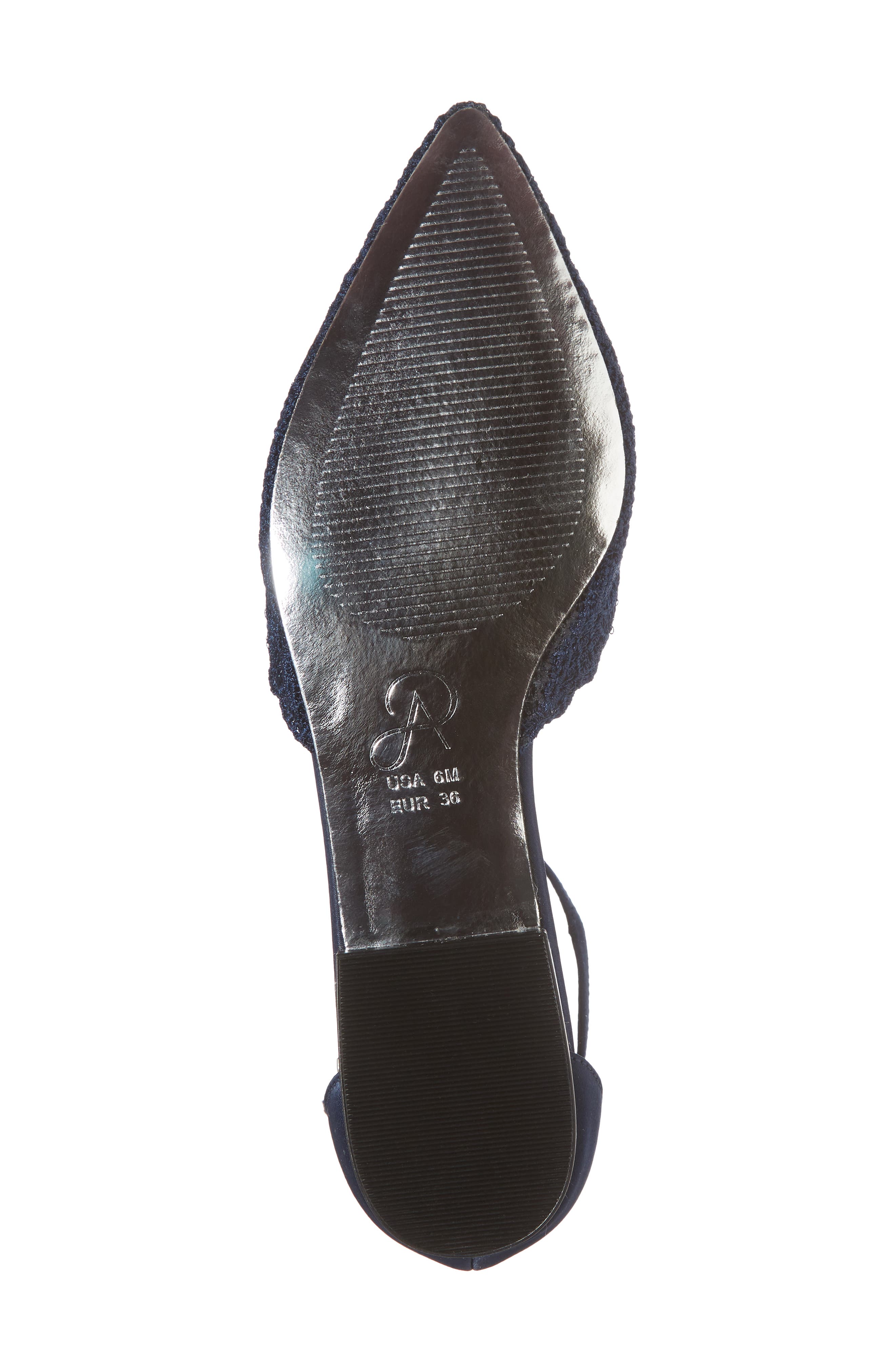 Trala Ankle Strap Flat, Alternate, color, NAVY FABRIC