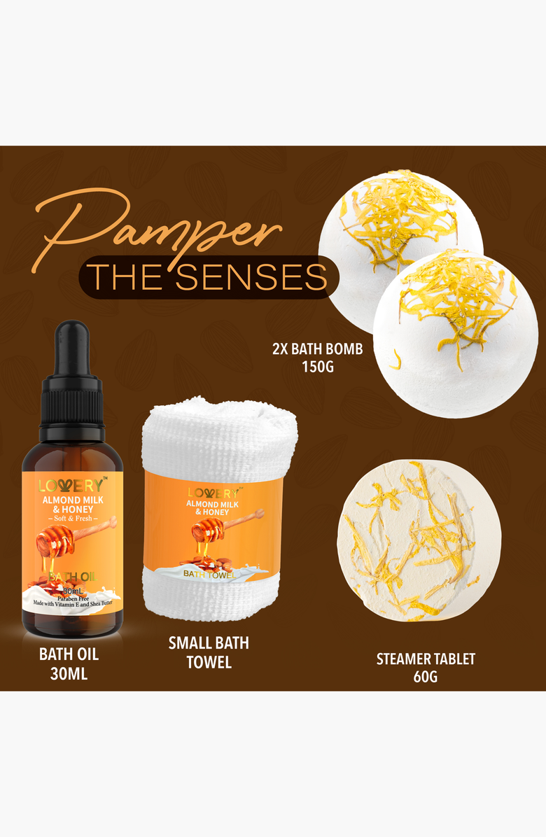 Lovery Almond Milk & Honey 10-Piece Gift Basket, Alternate, color, 