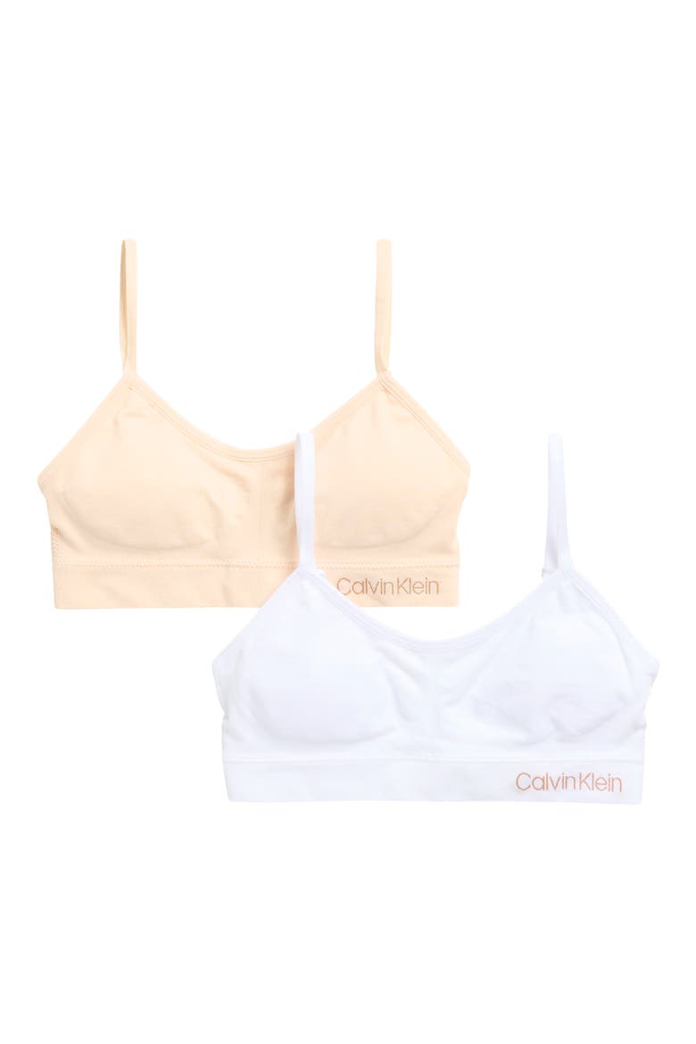Seamless Soft Crop Bras - Pack of 2, Main, color, SAND/WHITE