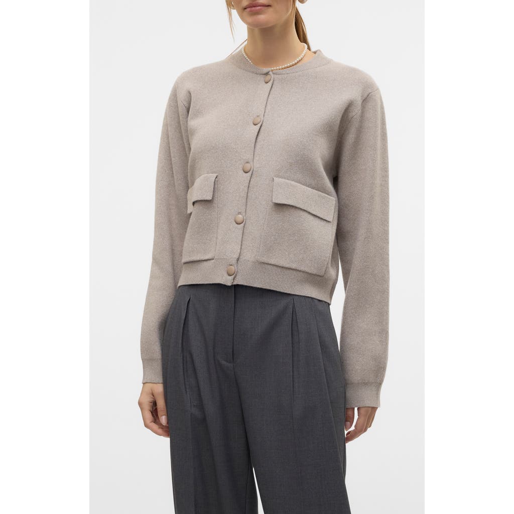 Vero Moda Apple Pocket Bomber Cardigan In Moon Rock