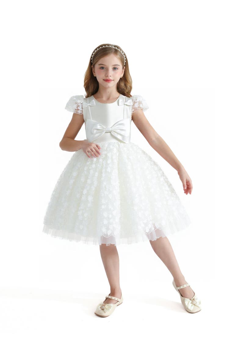 Floral Bow Upton Dress, Alternate, color, White