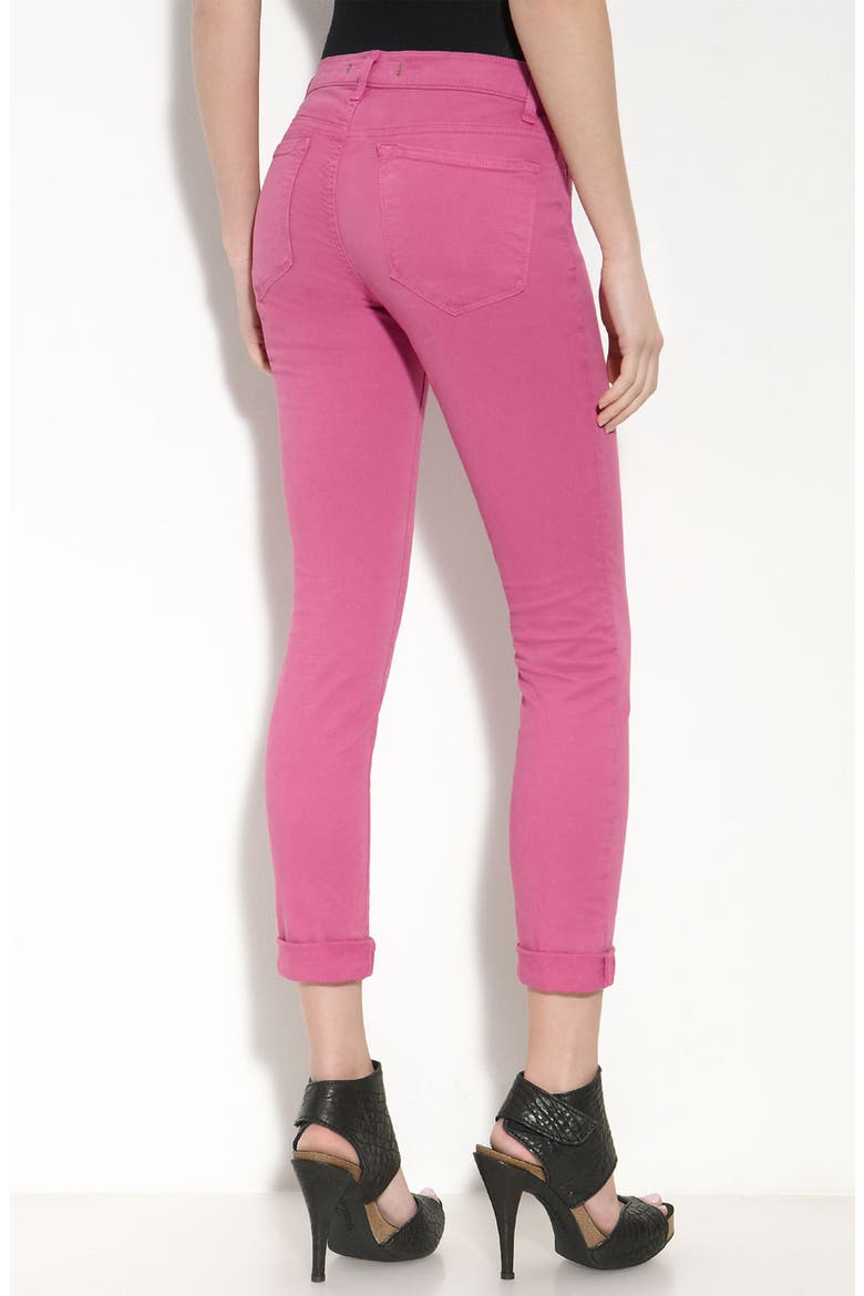 Skinny Stretch Twill Pants, Main, color, BRIGHT FUCHSIA