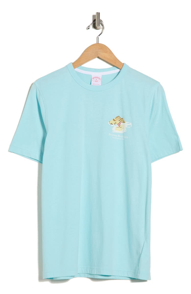 Brooks Brothers Island Graphic Tee, Alternate, color, Blue Multi