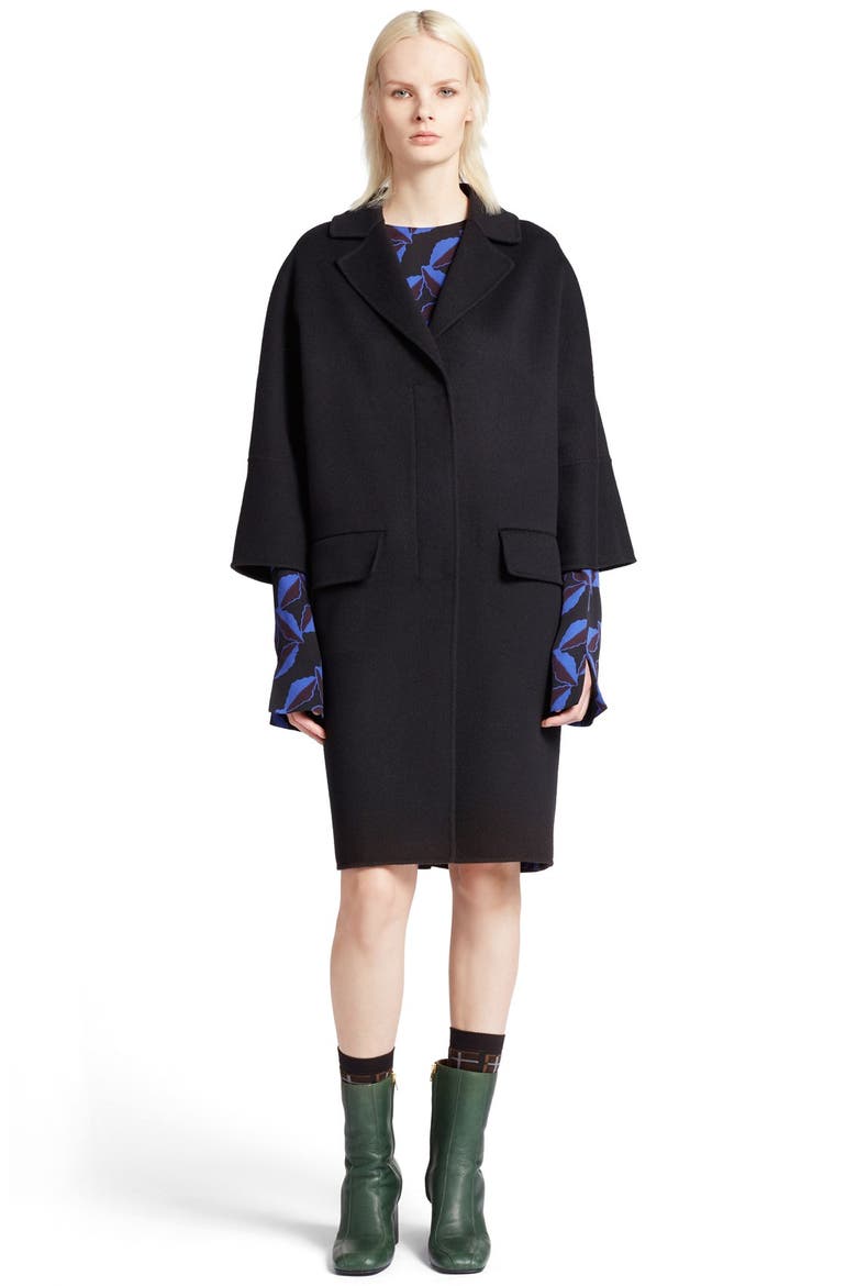 Oversize Double Face Coat, Alternate, color, BLACK