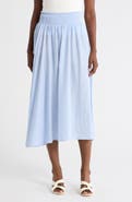 Renee C Smocked Waist Midi Skirt