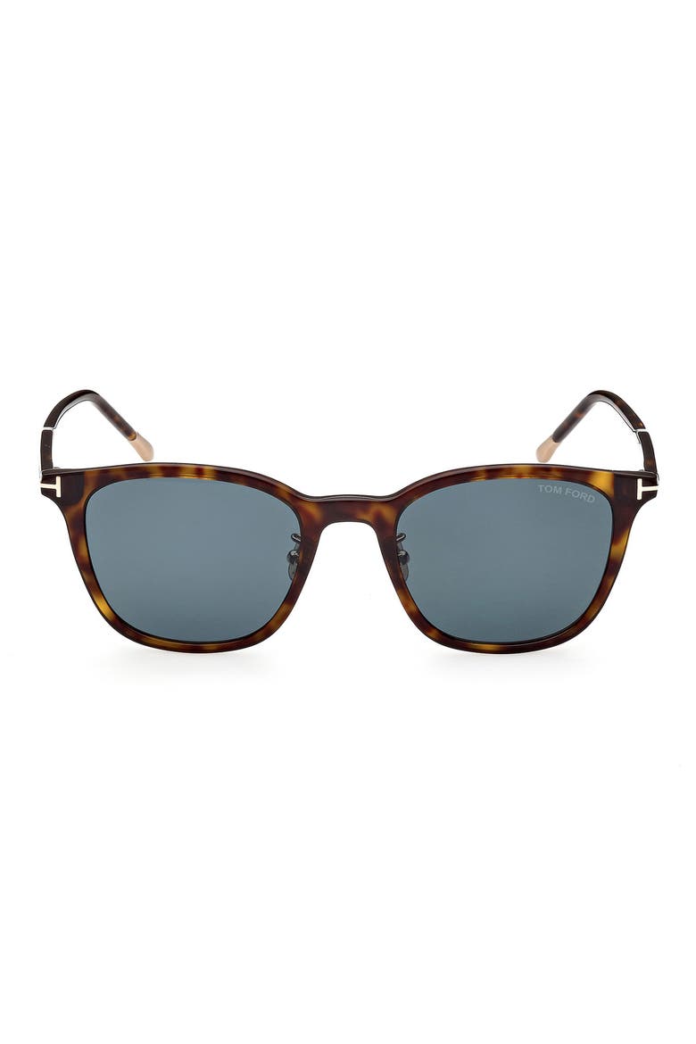 52mm Round Sunglasses, Main, color, DARK HAVANA / BLUE