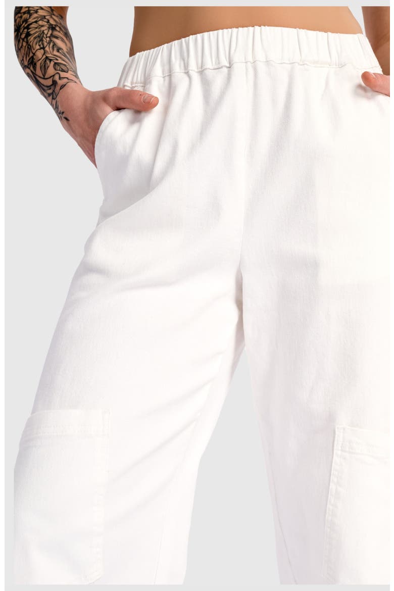 Twill Papaya Relaxed Pants, Alternate, color, White