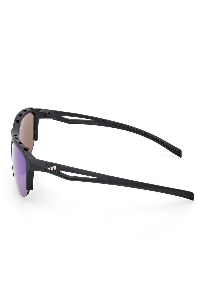 66mm Navigator Sunglasses, Alternate, color, MATTE BLACK / GREEN MIRROR
