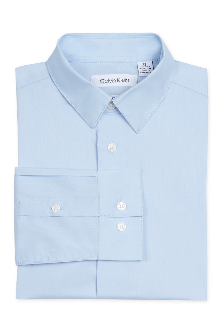 Kids' Solid Long Sleeve Slim Fit Shirt, Main, color, 451 ICE BAY