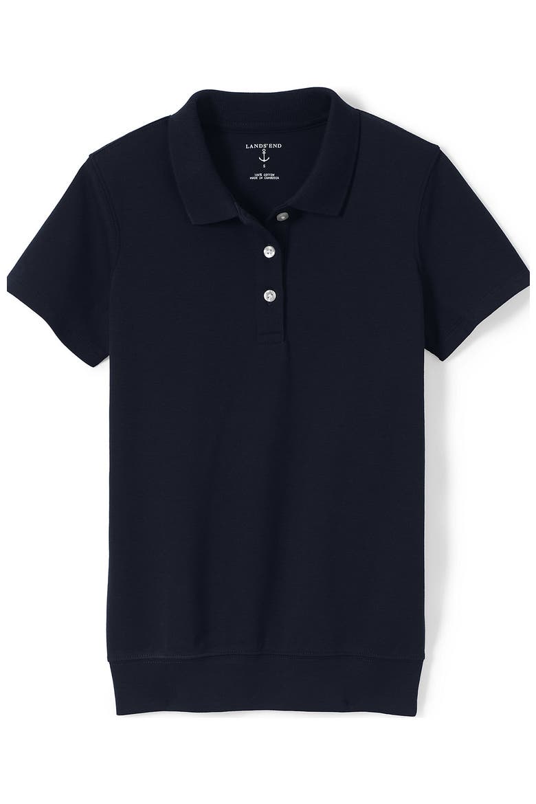 School Uniform  Short Sleeve Banded Bottom Polo Shirt, Alternate, color, Classic Navy