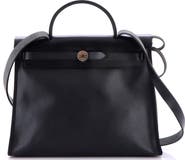 Pre-Owned Hermes Herbag Zip Berline Vache Canvas and Leather 31