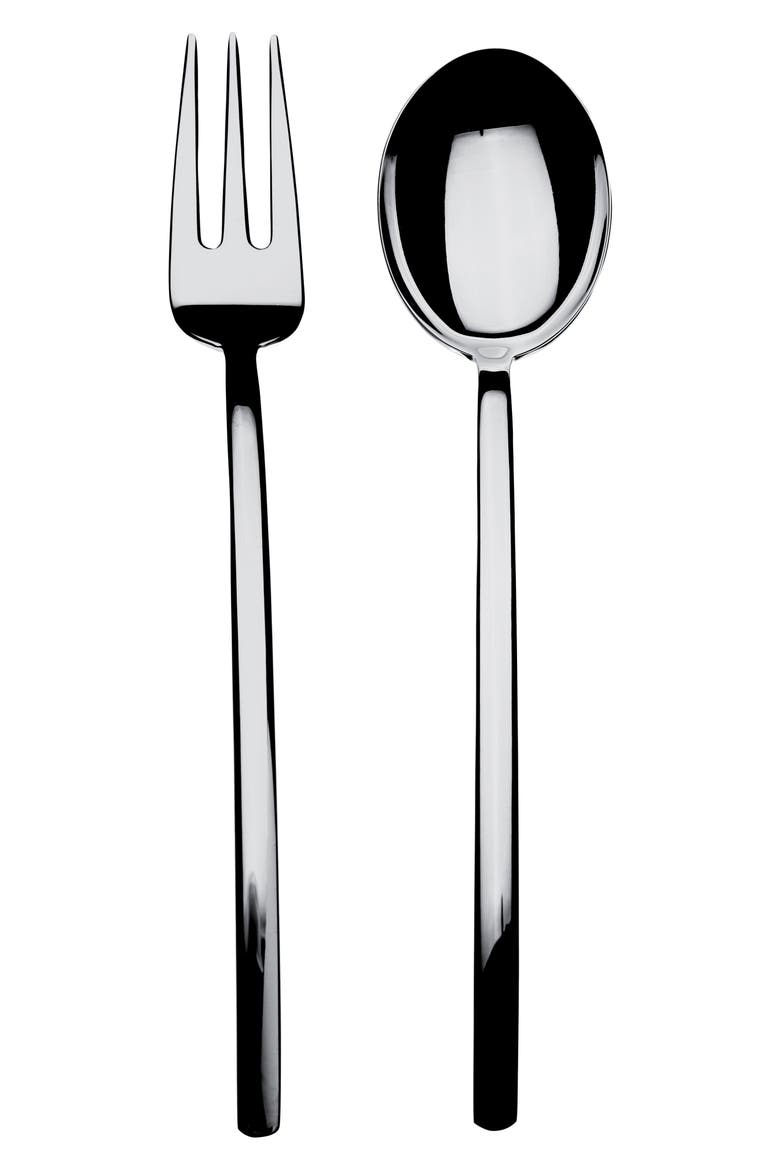 Fork & Spoon Serving Set, Main, color, STAINLESS SHINY