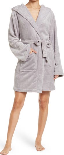 Powder Puff Robe PJ COUTURE Snowed In Hooded Plush Faux Fur Lined Wrap Robe | Nordstromrack