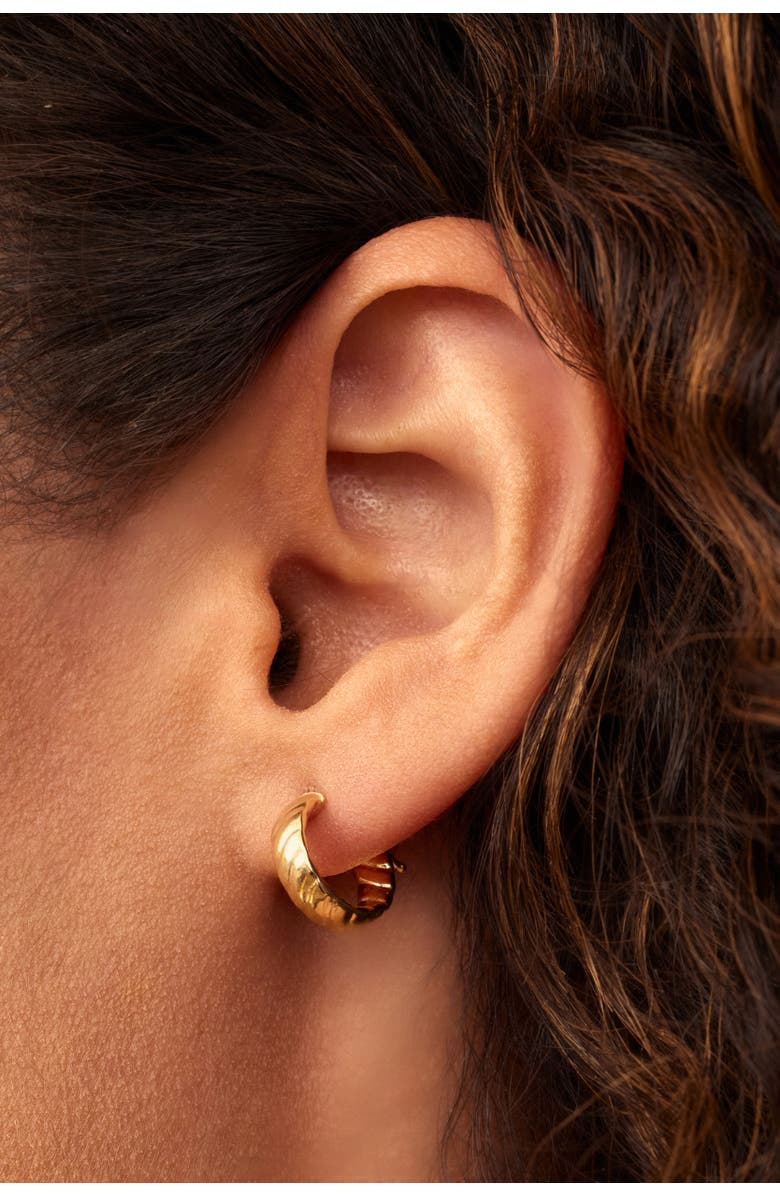 Oradina 18K Gold Cobra Mini Hoops, Alternate, color, 