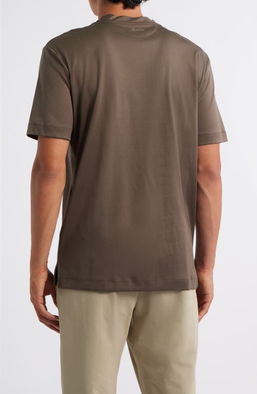 Aurélien Aur1 Solid Cotton T-shirt In Brown