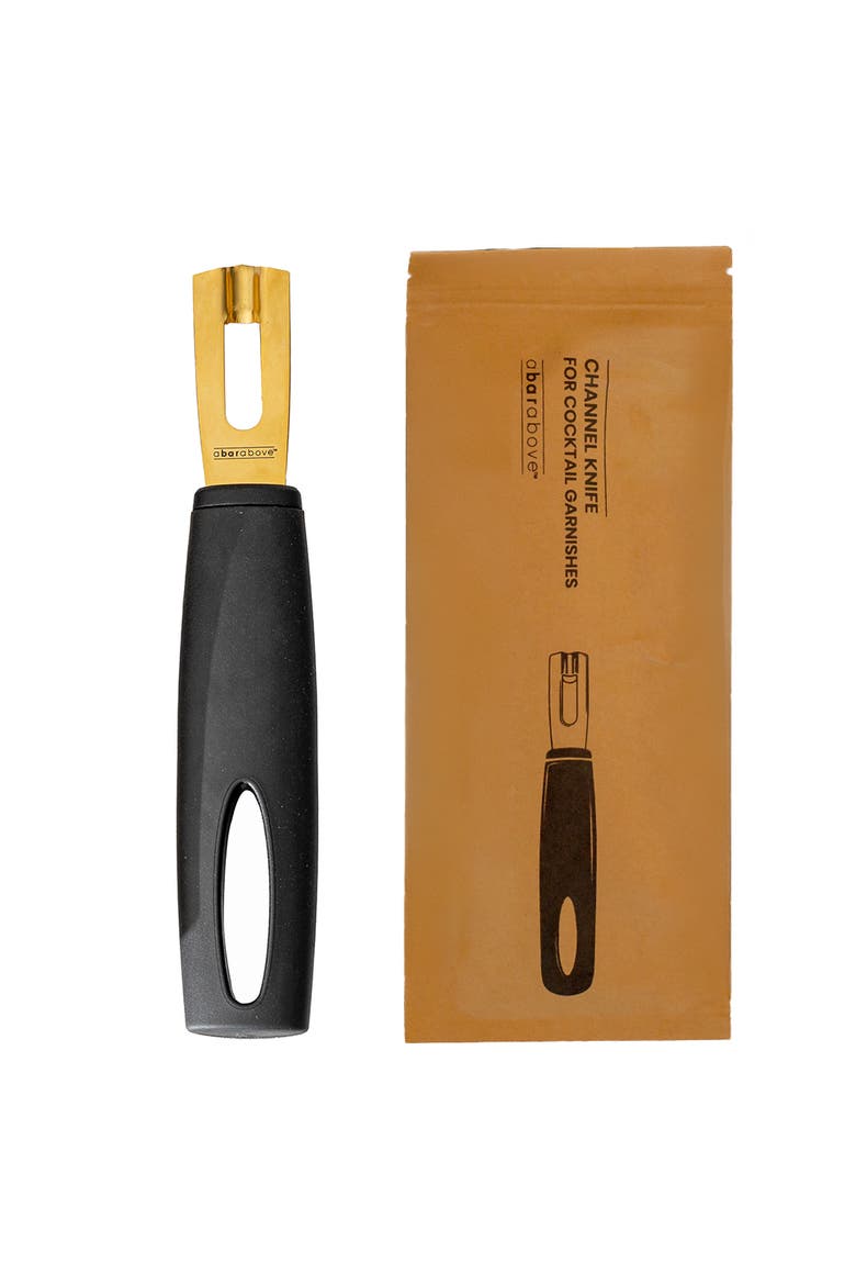 Gold Channel Knife, Black Handle, Main, color, Gold